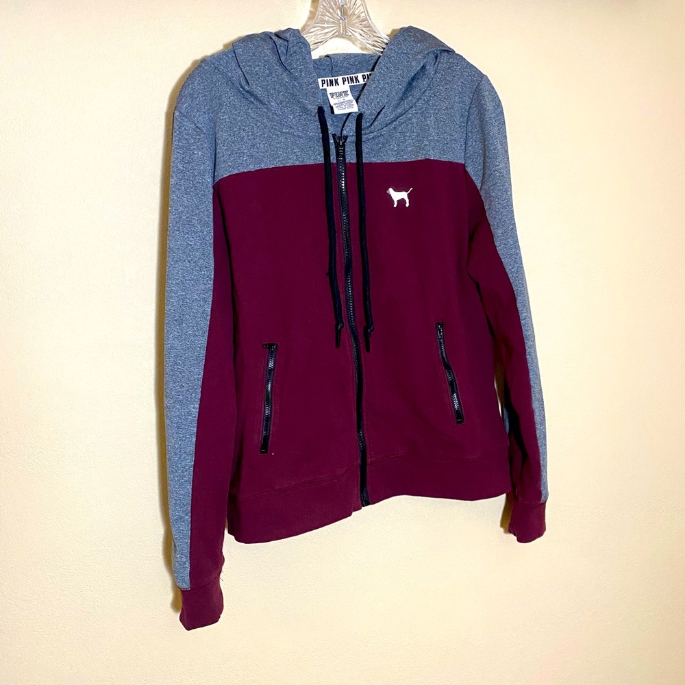 PINK maroon and grey sweatshirt, fabulous condition!